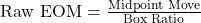 \text{Raw EOM} = \frac{\text{Midpoint Move}}{\text{Box Ratio}}