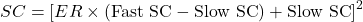 SC = \left[ ER \times (\text{Fast SC} - \text{Slow SC}) + \text{Slow SC} \right]^2