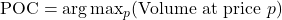 \text{POC} = \arg\max_p (\text{Volume at price } p)