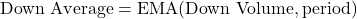 \text{Down Average} = \text{EMA}(\text{Down Volume}, \text{period})