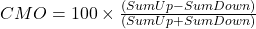 CMO = 100 \times \frac{(SumUp - SumDown)}{(SumUp + SumDown)}