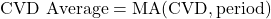 \text{CVD Average} = \text{MA}(\text{CVD}, \text{period})