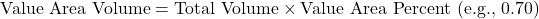 \text{Value Area Volume} = \text{Total Volume} \times \text{Value Area Percent (e.g., 0.70)}