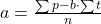 a = \frac{\sum p - b \cdot \sum t}{n}