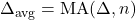 \Delta_{\text{avg}} = \text{MA}(\Delta, n)
